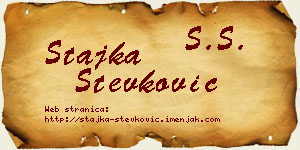 Stajka Stevković vizit kartica